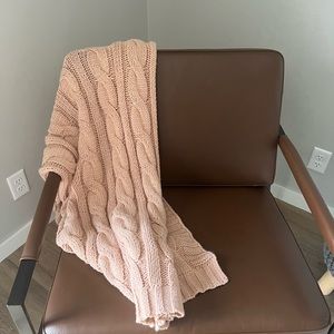 Crocheted blush pink blanket
